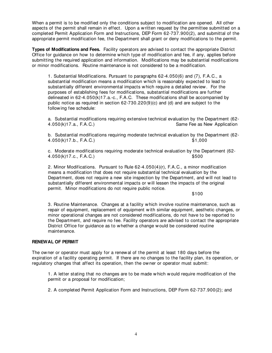 DEP Form 62-737.900(2) Application for a Mercury-Containing Lamp or Device Mercury Recovery or Mercury Reclamation Facility Permit - Florida, Page 5