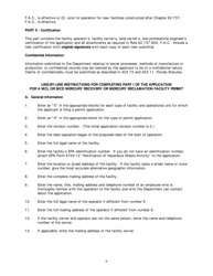 DEP Form 62-737.900(2) Application for a Mercury-Containing Lamp or Device Mercury Recovery or Mercury Reclamation Facility Permit - Florida, Page 7