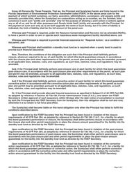 DEP Form 62-730.900(4)(I) Hazardous Waste Facility Performance Bond to Demonstrate Financial Assurance - Florida, Page 2