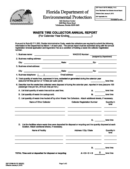 DEP Form 62-701.900(22)  Printable Pdf