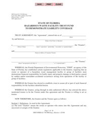 Document preview: DEP Form 62-730.900(4)(Q) Hazardous Waste Facility Trust Fund to Demonstrate Liability Coverage - Florida