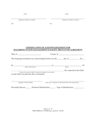 DEP Form 62-730.900(4)(Q) Hazardous Waste Facility Trust Fund to Demonstrate Liability Coverage - Florida, Page 8