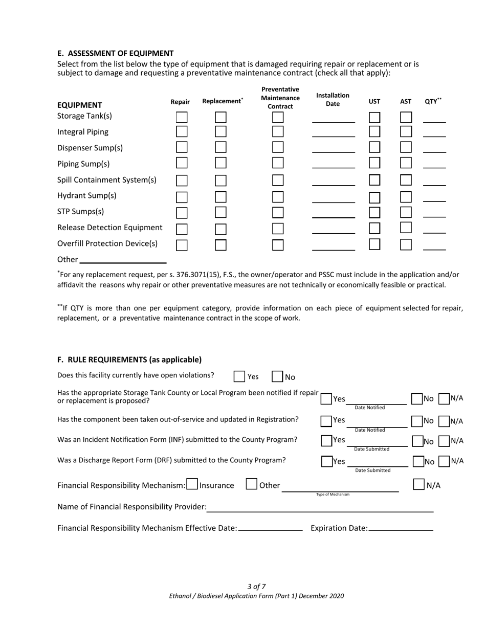Part 1 Ethanol / Biodiesel Application Form - Florida, Page 3