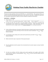 Document preview: Form DWRA-DWSRF20-033 Drinking Water Facility Plan Review Checklist - Florida