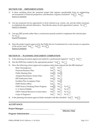 Form DWRA-DWSRF20-033 Drinking Water Facility Plan Review Checklist - Florida, Page 5