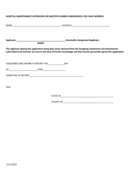 Application for Hospital Maintenance Supervisor - Arkansas, Page 2