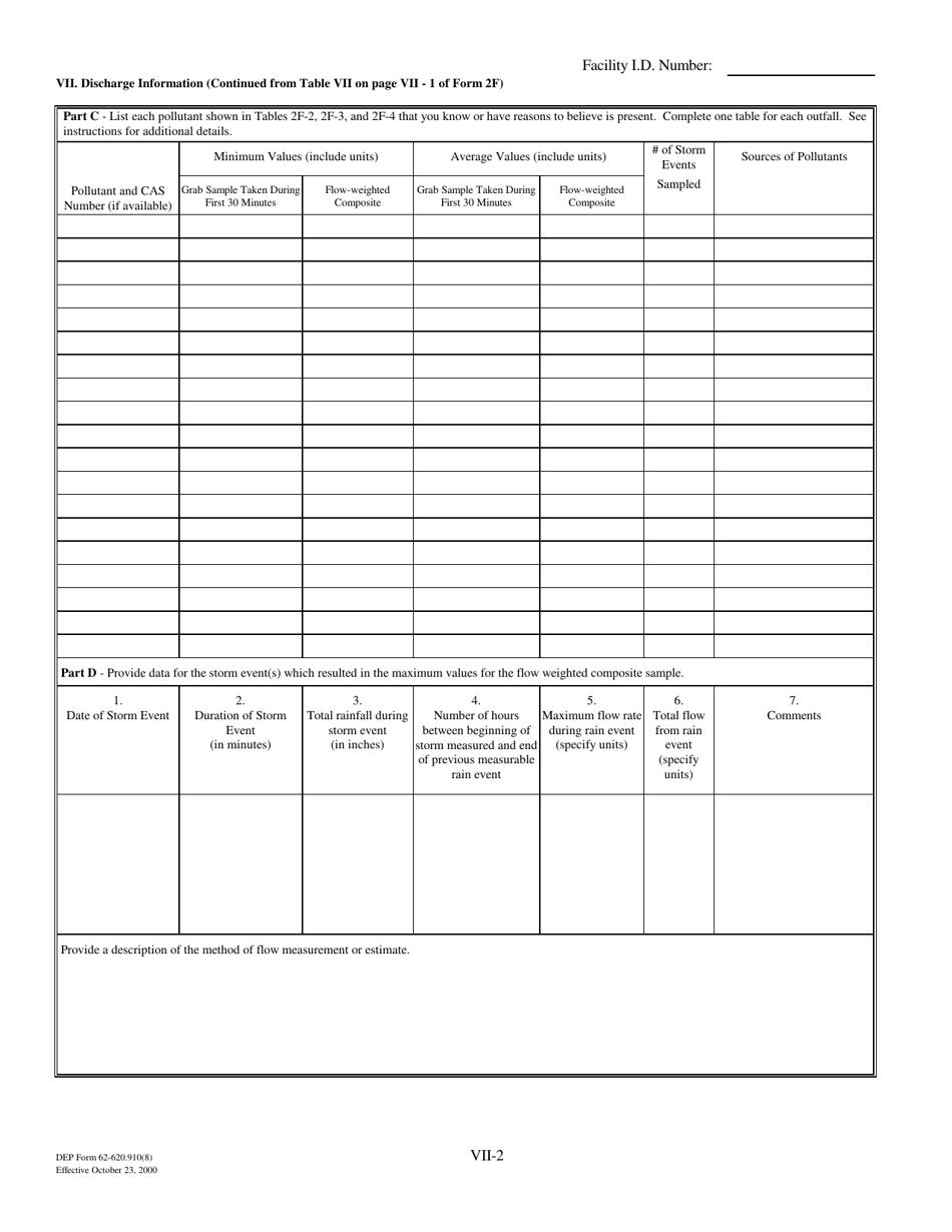 DEP Form 62-620.910(8) (2F) Application for Permit for Stormwater Discharge Associated With Industrial Activity - Florida, Page 18