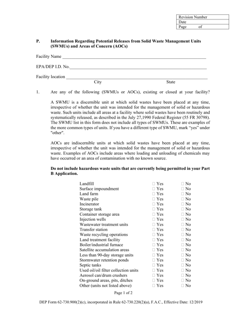 DEP Form 62-730.900(2)(C)  Printable Pdf