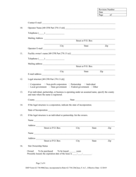 DEP Form 62-730.900(2)(A) Application for a Hazardous Waste Permit - Florida, Page 2