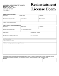 Reinstatement License Form - Body Art - Arkansas, Page 2
