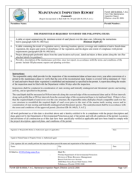 Document preview: Form 62B-56.900(8) Maintenance Inspection Report (Annual) - Florida