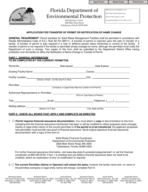 DEP Form 62-701.900(8)  Printable Pdf
