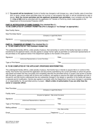 DEP Form 62-701.900(8) Application for Transfer of Permit or Notification of Name Change - Florida, Page 2