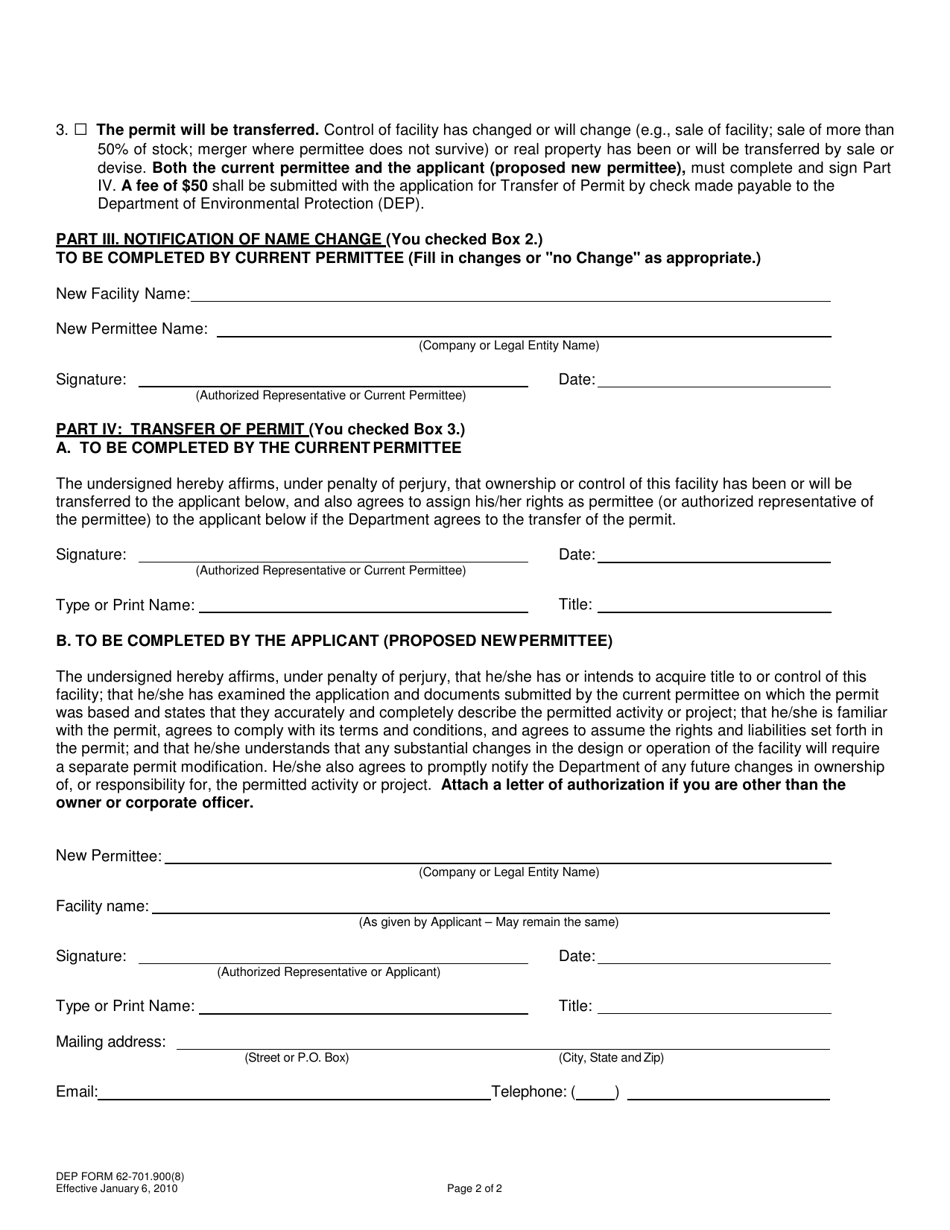 DEP Form 62701.900(8) Fill Out, Sign Online and Download Fillable