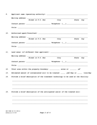 DEP Form 62-713.900(1) Application for Permit to Construct or Operate a Stationary Soil Treatment Facility - Florida, Page 3
