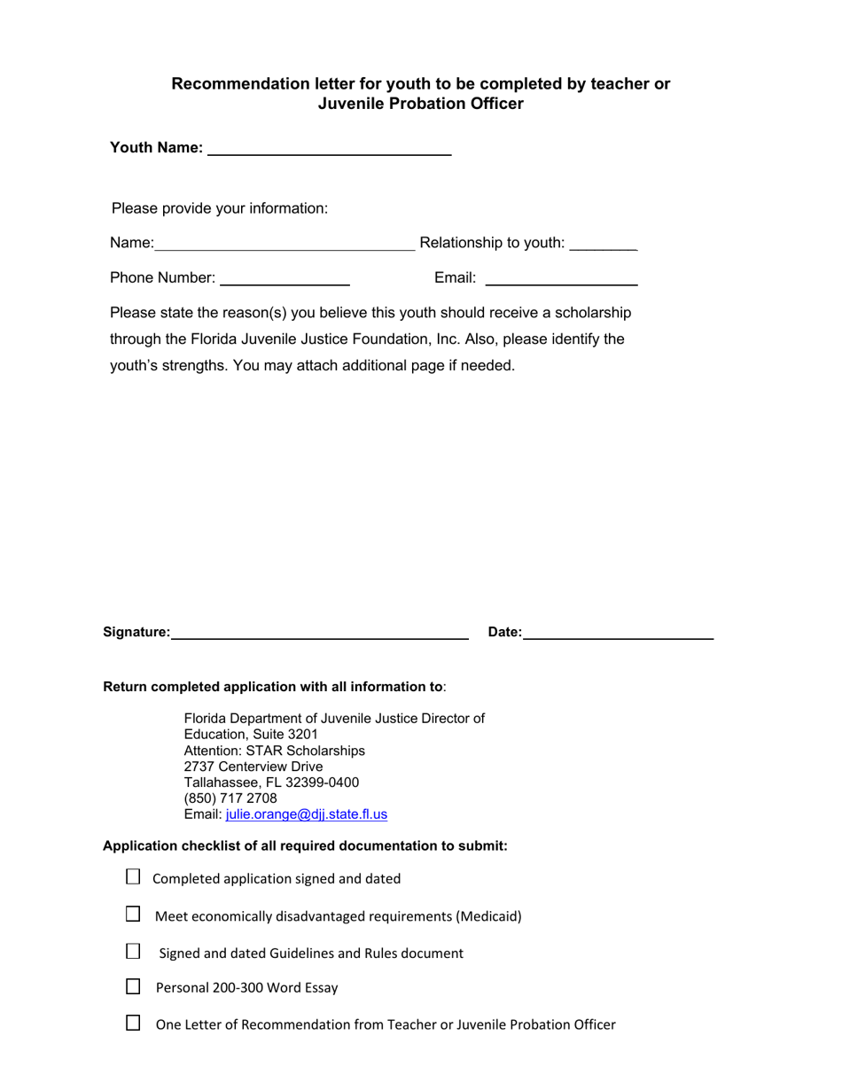 Stars Scholarship Application - Florida Juvenile Justice Foundation - Florida, Page 4