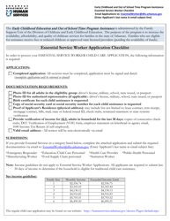 Document preview: Essential Service Worker Application Checklist - Arkansas