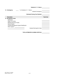 DEP Form 62-701.900(28) Closure Cost Estimating Form for Solid Waste Facilities - Florida, Page 5