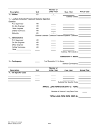 DEP Form 62-701.900(28) Closure Cost Estimating Form for Solid Waste Facilities - Florida, Page 8