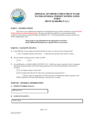 Document preview: DEP Form 62-660.806(1)(G) Disposal of Fresh Citrus Fruit Wash Water General Permit Notification Form - Florida