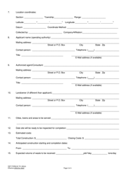 DEP Form 62-701.900(4) Application to Construct, Operate, or Modify a Waste Processing Facility - Florida, Page 2