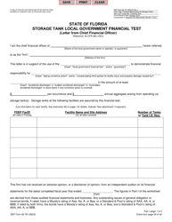 DEP Form 62-761.900(3) Part J Storage Tank Local Government Financial Test (Letter From Chief Financial Officer) - Florida