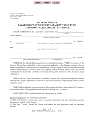 DEP Form 62-730.900(4)(R) &quot;Hazardous Waste Facility Standby Trust Fund to Demonstrate Liability Coverage&quot; - Florida