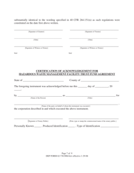 DEP Form 62-730.900(4)(R) Hazardous Waste Facility Standby Trust Fund to Demonstrate Liability Coverage - Florida, Page 7