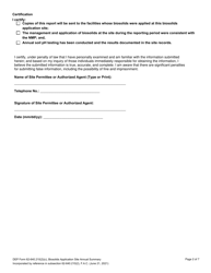 DEP Form 62-640.210(2)(C) Biosolids Application Site Annual Summary - Florida, Page 2