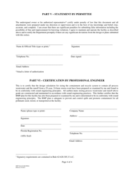 DEP Form 62-660.900(6) Notification Form to Use the General Permit for Sand and Limestone Mines - Florida, Page 4