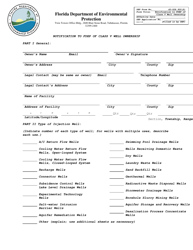DEP Form 62-528.900(8) Notification to Fdep of Class V Well Ownership - Florida