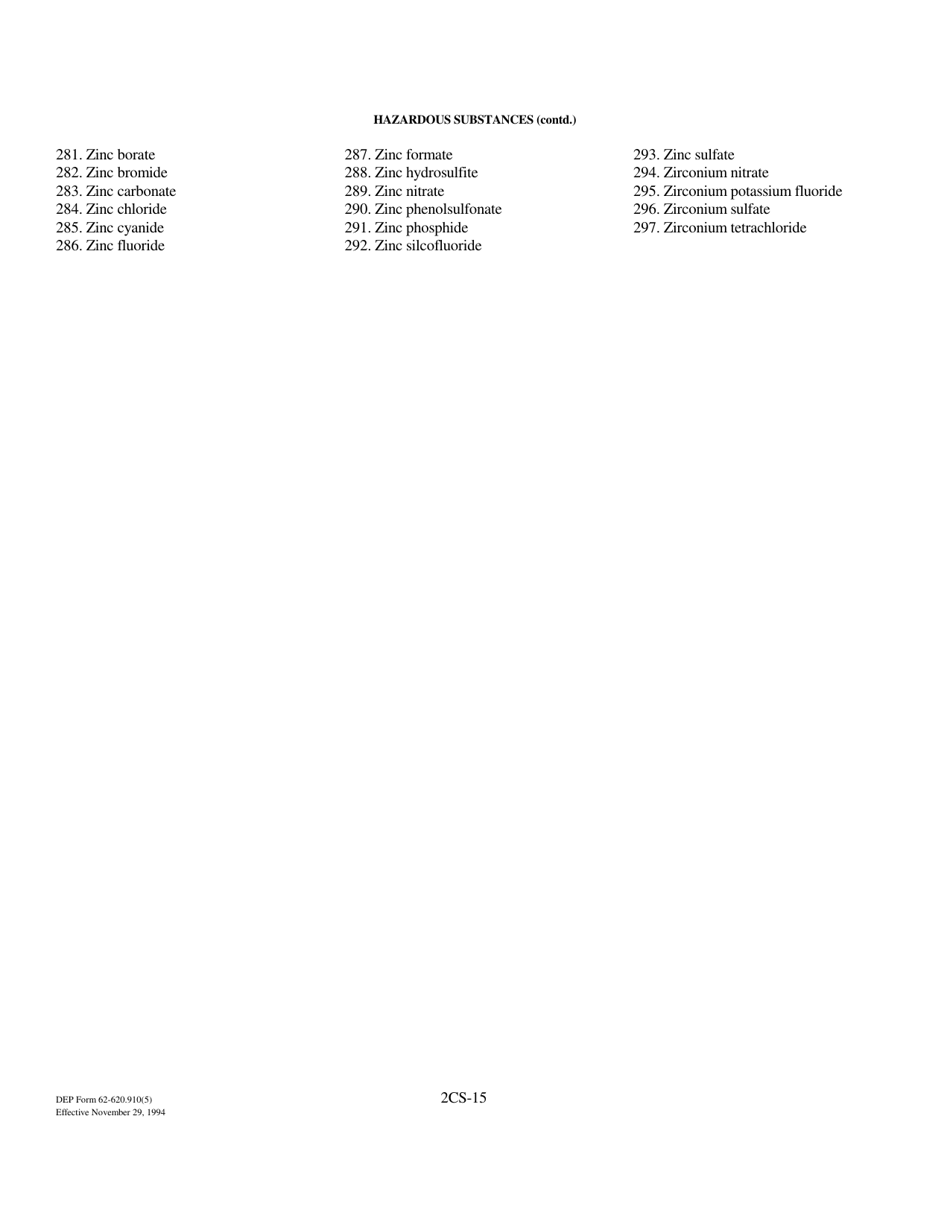 DEP Form 62-620.910(5) (2CS) Wastewater Application for Permit to Discharge Process Wastewater From New or Existing Industrial Wastewater Facilities to Surface Waters - Florida, Page 15