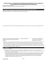 DEP Form 62-555.900(9) Certification of Construction Completion and Request for Clearance to Place Permitted Pws Components Into Operation - Florida, Page 2