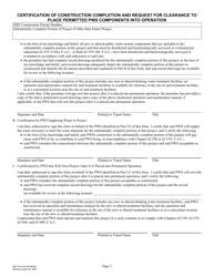 DEP Form 62-555.900(9) Certification of Construction Completion and Request for Clearance to Place Permitted Pws Components Into Operation - Florida, Page 3