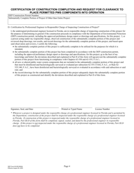DEP Form 62-555.900(9) Certification of Construction Completion and Request for Clearance to Place Permitted Pws Components Into Operation - Florida, Page 4