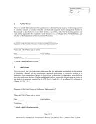 DEP Form 62-730.900(2)(D) Application for a Hazardous Waste Facility Permit Certification - Florida, Page 2