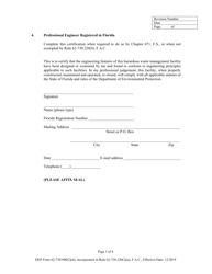 DEP Form 62-730.900(2)(D) Application for a Hazardous Waste Facility Permit Certification - Florida, Page 3