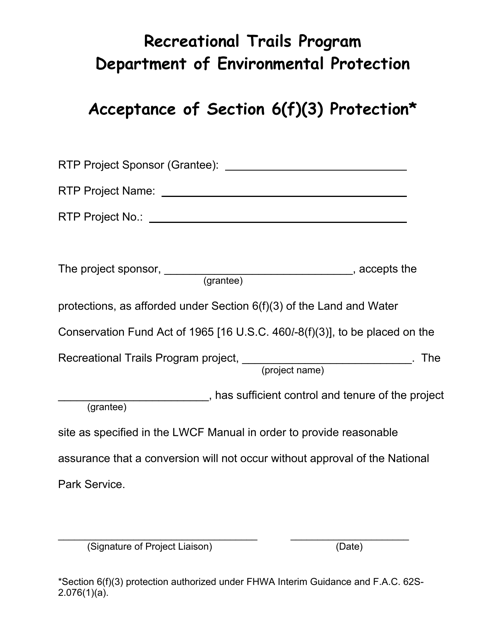 Acceptance of Section 6(F)(3) Protection - Florida Download Pdf