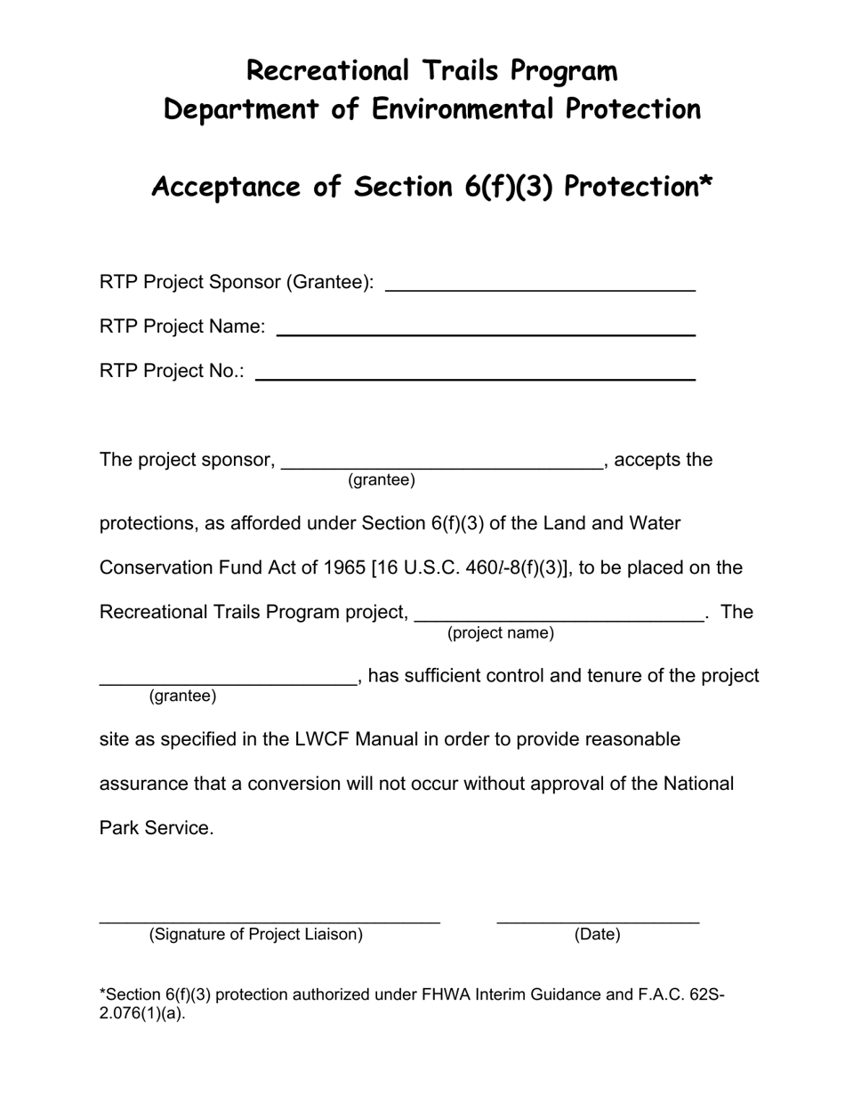 Acceptance of Section 6(F)(3) Protection - Florida, Page 1