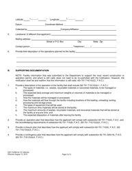 DEP Form 62-701.900(34) Notification of Intent to Use a General Permit for an Indoor Waste Processing Facility - Florida, Page 2