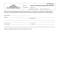 Oil&amp;Gas Form 7 &quot;Notice of Completion of Geophysical Operation&quot; - Florida