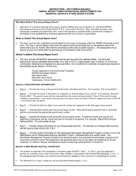 Document preview: DEP Form 62-624.600(2) Annual Report Form for Individual Npdes Permits for Municipal Separate Storm Sewer Systems - Florida