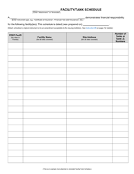 Document preview: Form 62-761.900(3) Facility/Tank Schedule - Florida