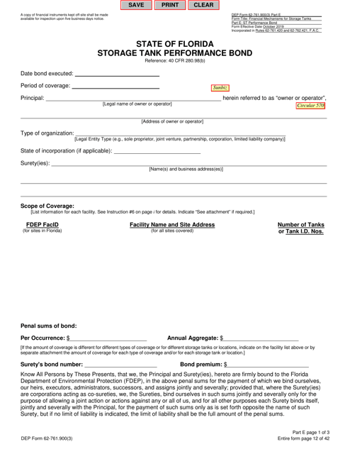 DEP Form 62-761.900(3) Part E  Printable Pdf