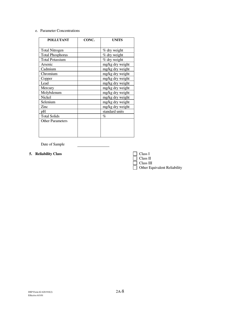 DEP Form 62-620.910(2) (2A) Wastewater Permit Application for Domestic Wastewater Facilities - Florida, Page 24
