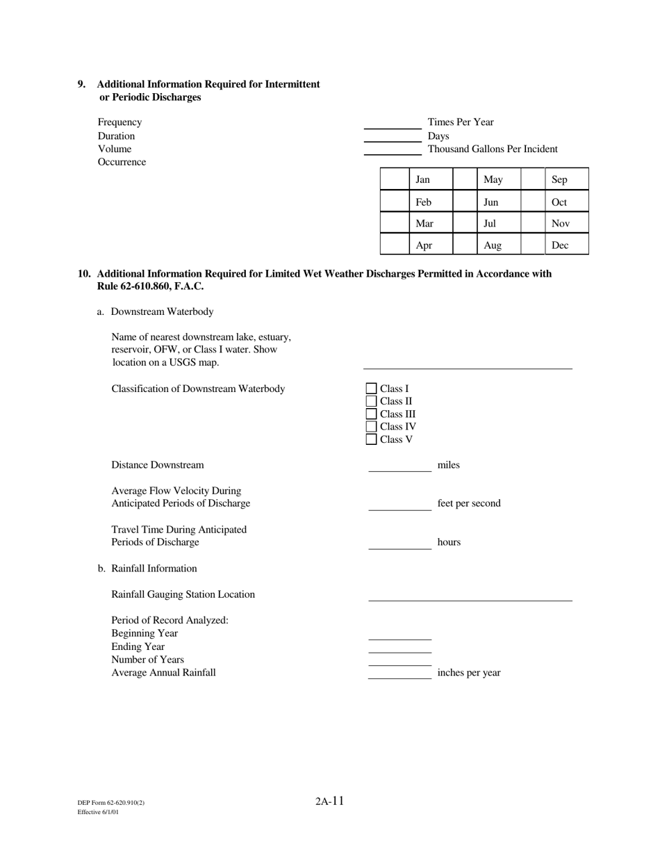 DEP Form 62-620.910(2) (2A) Wastewater Permit Application for Domestic Wastewater Facilities - Florida, Page 27