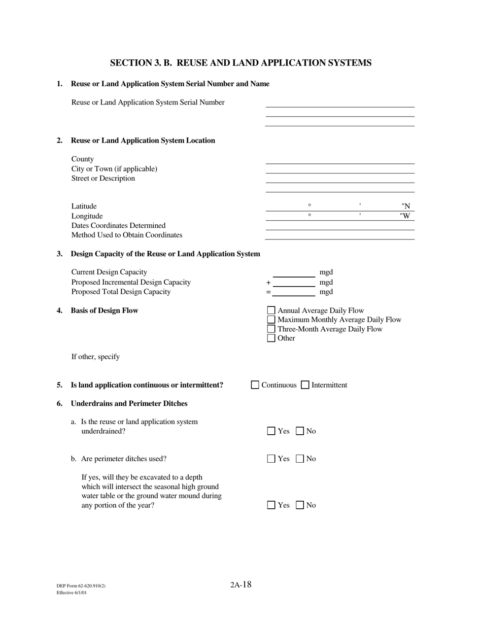 DEP Form 62-620.910(2) (2A) Wastewater Permit Application for Domestic Wastewater Facilities - Florida, Page 34