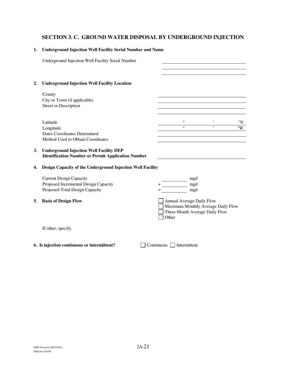 DEP Form 62-620.910(2) (2A) Wastewater Permit Application for Domestic Wastewater Facilities - Florida, Page 37