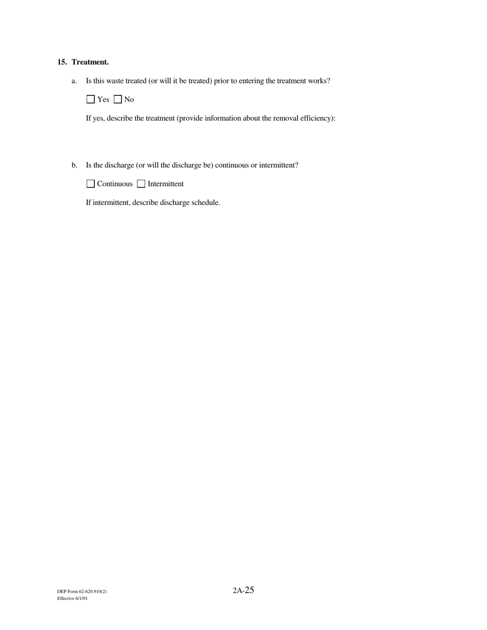 DEP Form 62-620.910(2) (2A) Wastewater Permit Application for Domestic Wastewater Facilities - Florida, Page 41