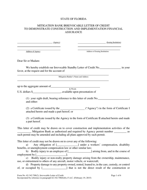 Form 62-342.700(2)  Printable Pdf